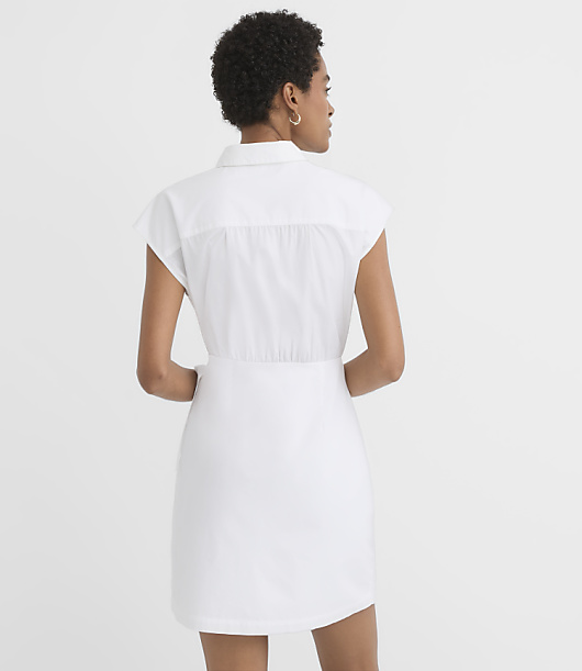 Poplin Wrap Mini Shirtdress