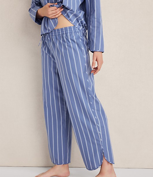 Loft Haven Well Within Organic Cotton Poplin Pinstripe Pajama Pants