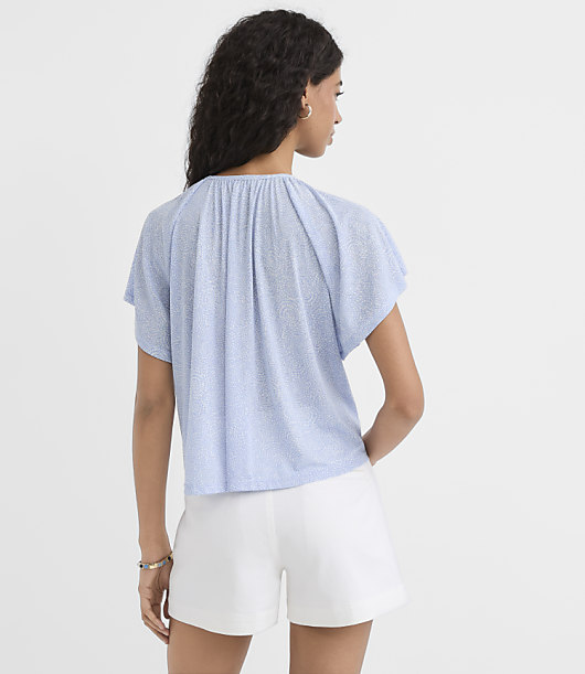 Gathered Flutter Sleeve Top