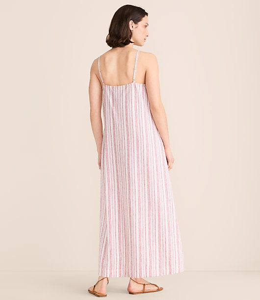 Lou & Grey Striped Linen Cotton Cami Maxi Pocket Dress