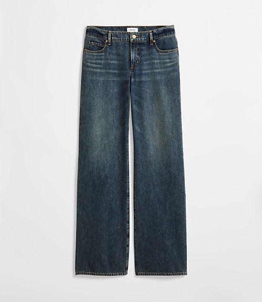 Rivete Low Rise Wide Leg Jeans in Lune Wash