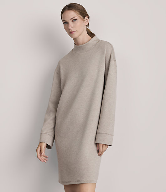 Lou & Grey Heathered Scubasoft Mock Neck Mini Dress