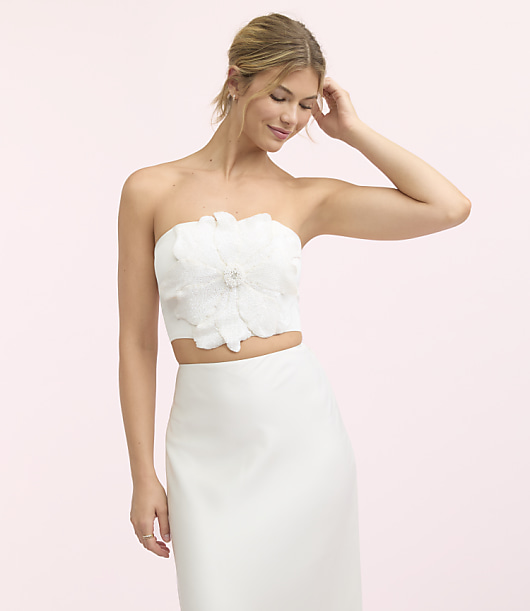 Lately Floral Cropped Strapless Top