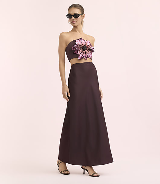 Lately Floral Cropped Strapless Top