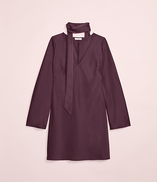 Lately Satin Scarf V-Neck Mini Dress