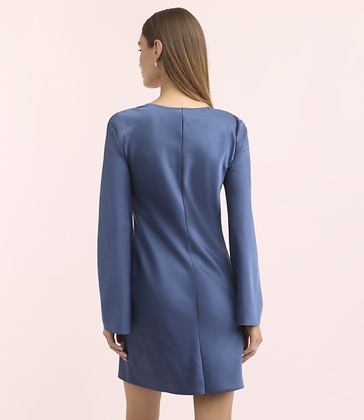 Lately Satin Scarf V-Neck Mini Dress