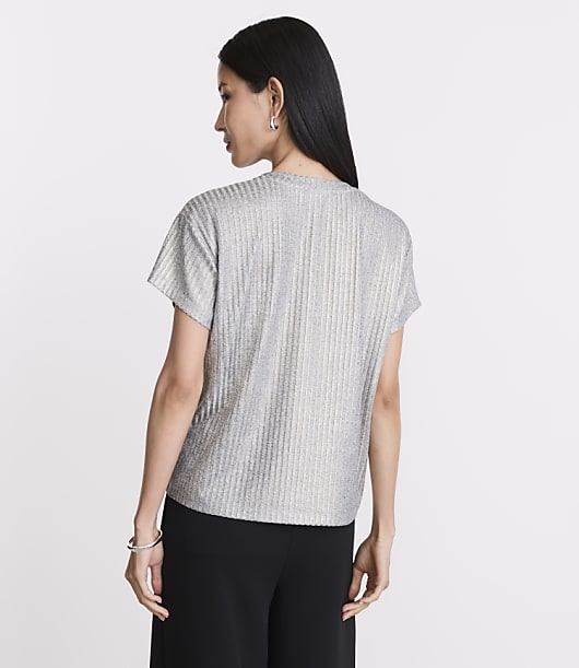 LOFT Versa Shimmer Ribbed Tee