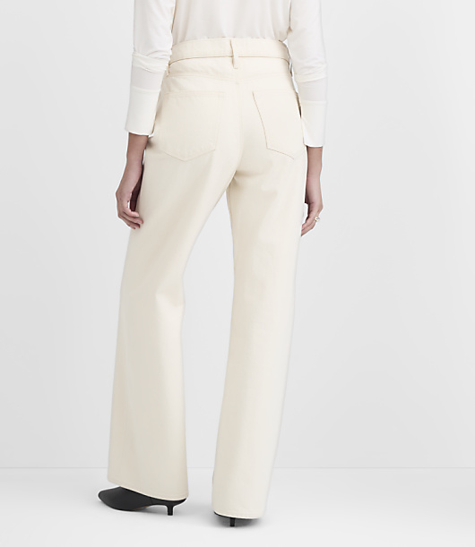 Rivete High Rise Wide Leg Jeans in Ecru