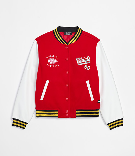 The Wild Collective Kansas City Chiefs Pearl Varsity Jacket
