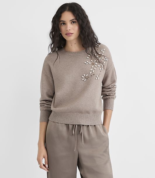 Floral Jeweled Sweater