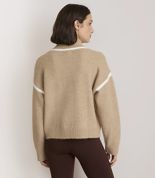 Lou & Grey Tipped Half Zip Sweater