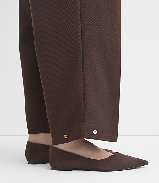 Adjustable Pull On Taper Pants in Twill - Iced Espresso