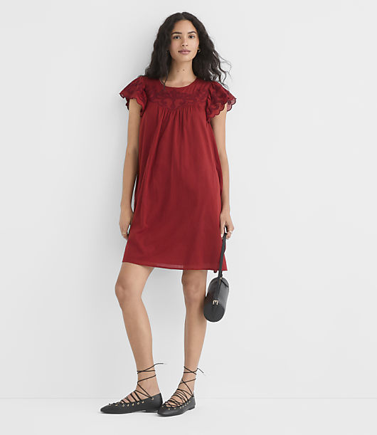 Loft Scalloped Flutter Mini Pocket Dress