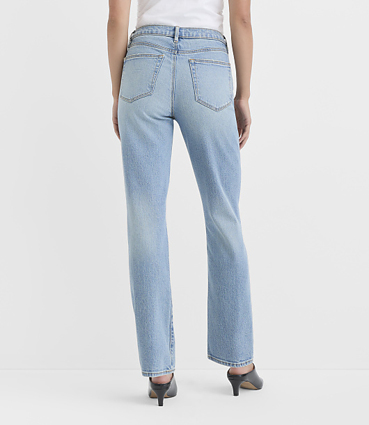 Rivete Petite Curvy Mid Rise Stovepipe Jeans in Aura Wash