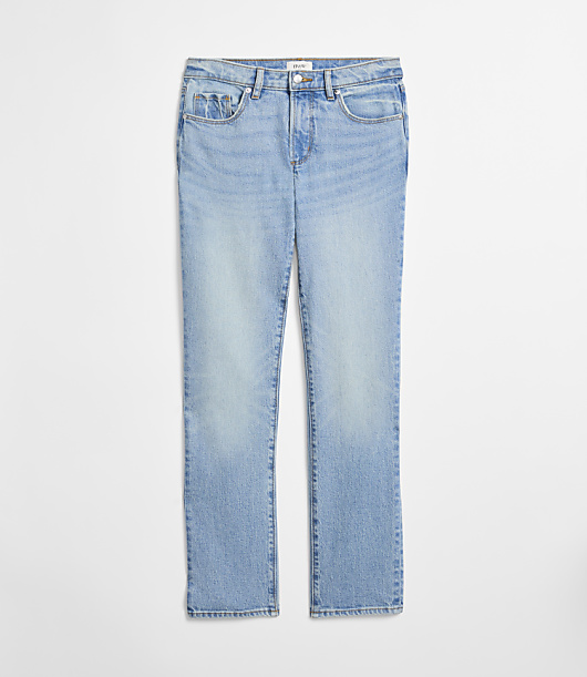 Rivete Petite Curvy Mid Rise Stovepipe Jeans in Aura Wash