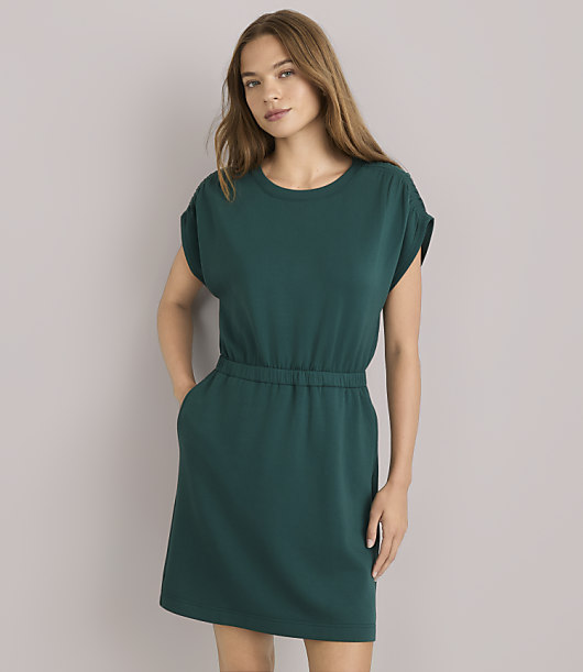 Loft Lou & Grey Scubasoft Cinched Shoulder Mini Pocket Dress
