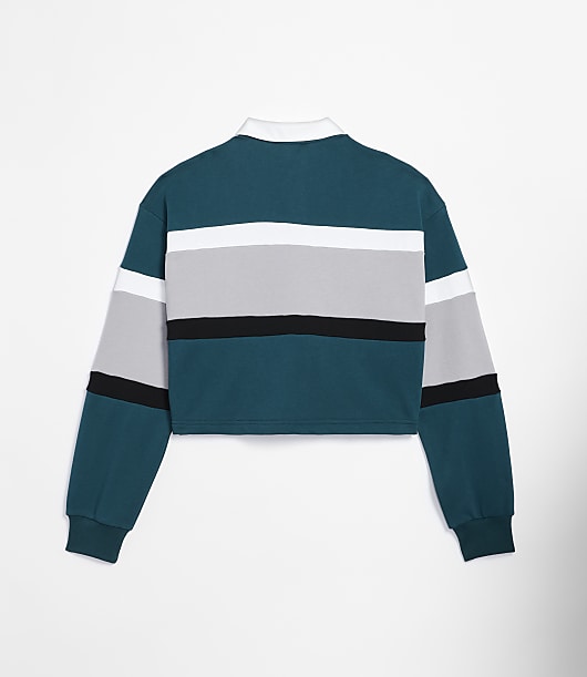 The Wild Collective Philadelphia Eagles Cropped Polo Top