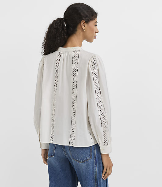Eyelet Striped Blouse