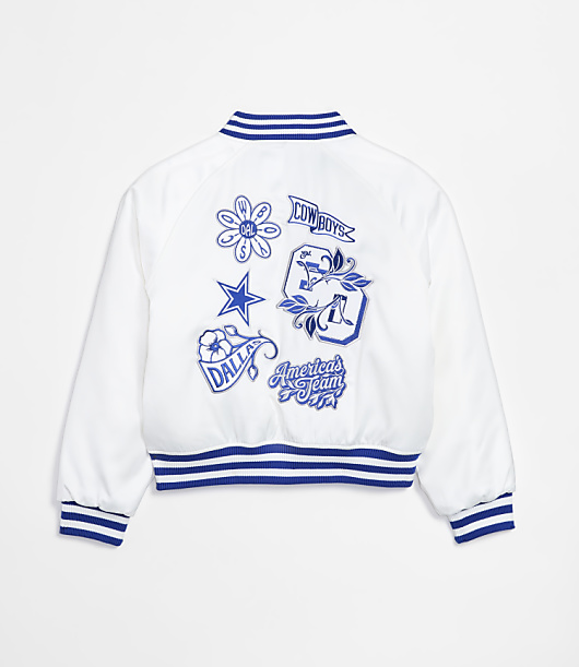 The Wild Collective Dallas Cowboys Unisex Satin Raglan Bomber Jacket