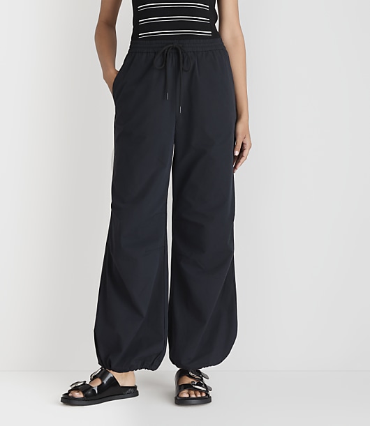 Petite Lou & Grey Peached Adjustable Parachute Pants