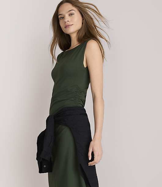 Petite Lou & Grey Ruched Boatneck Maxi Dress