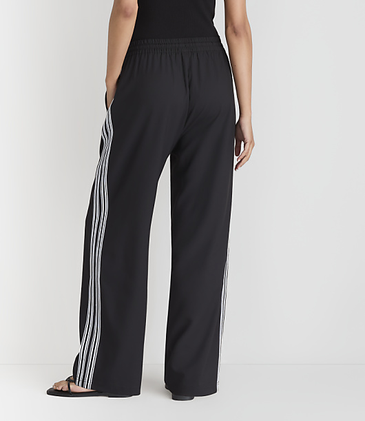 Petite Lou & Grey Side Stripe Wanderweave Straight Leg Pants