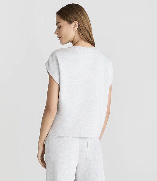 Lou & Grey Heathered Scubasoft Cinched Shoulder Tee