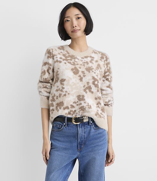 Spotted Fuzzy Relaxed Sweater
