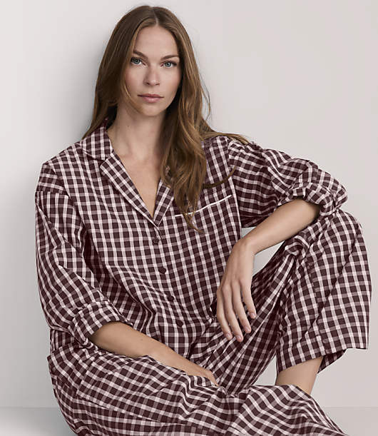 Lou & Grey Plaid Poplin Pajama Shirt