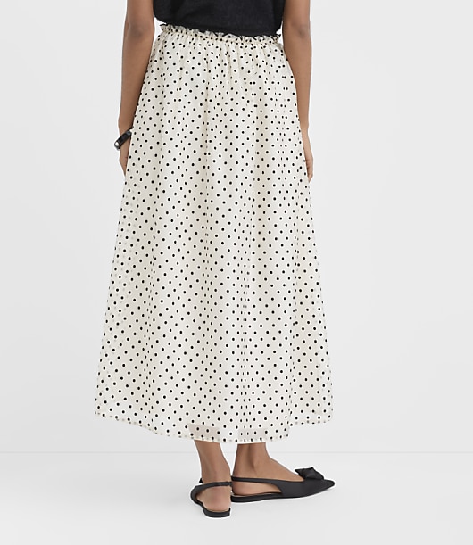 Velvet Dot Midi Skirt