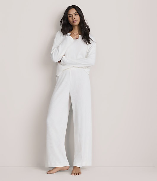Loft Lou & Grey Brushed Ribbed Wide Leg Pajama Pants