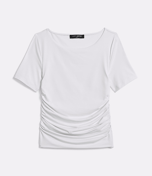 Petite LOFT Versa 360 Knit Ruched Top