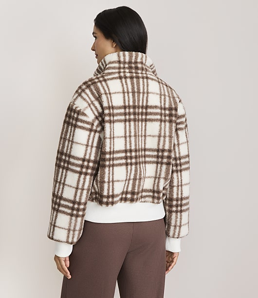Lou & Grey Plaid Quilted Sherpa Jacket
