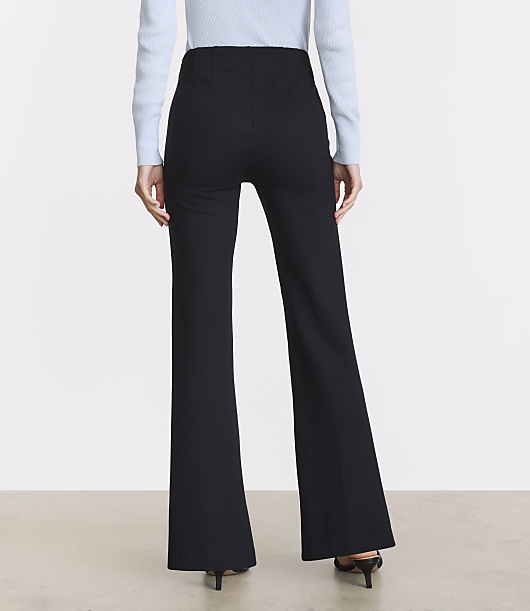 Petite LOFT Versa Pintucked Ponte Deluxe Flare Pants