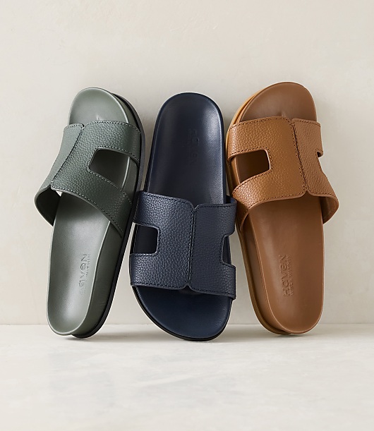 Haven Well Within Leather Cutout Slides - Nightfall Wash