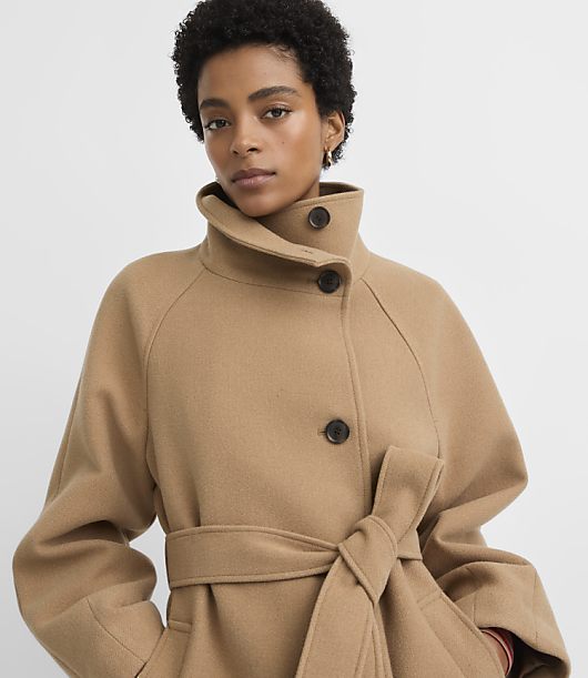 Loft Tall Belted Funnel Neck Coat