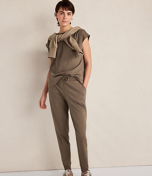 Haven Well Within Organic Cotton Interlock Pleated Tee - Slate Heather