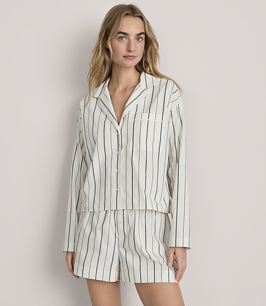 Lou & Grey Striped Poplin Pajama Shirt
