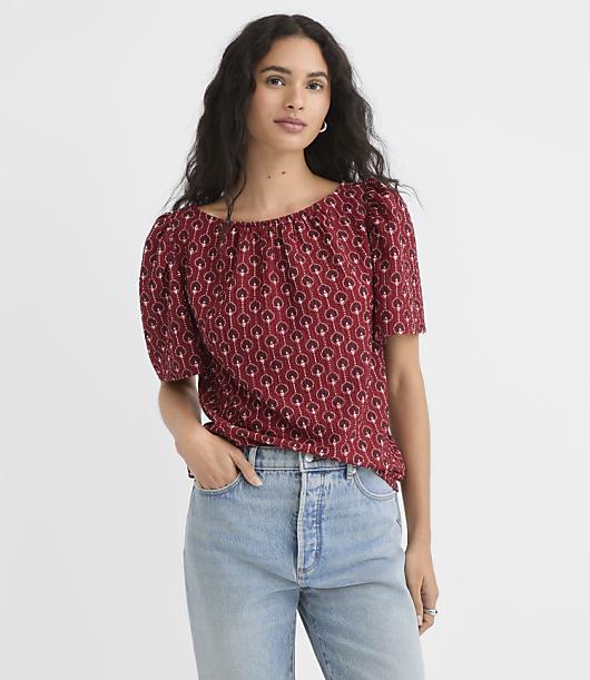 Petite Lotus Flower Flutter Sleeve Top