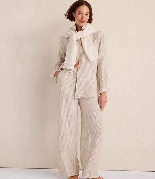 Haven Well Within Everweave Linen Stripe Relaxed Pants