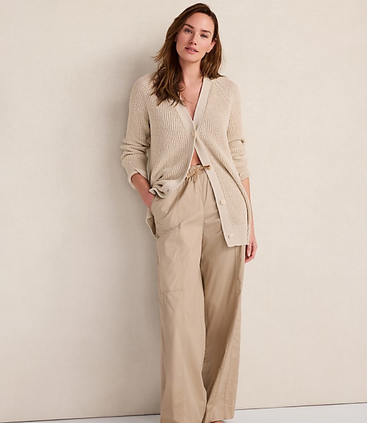 Haven Well Within Linen Tape Yarn Button-Up Cardigan