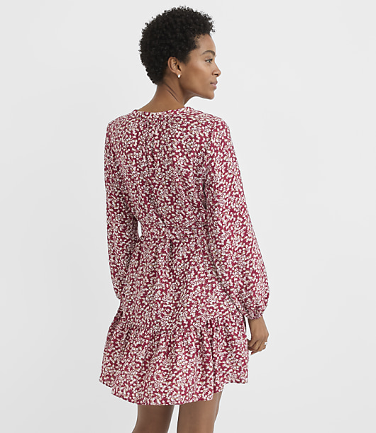 Petite Garden Balloon Sleeve Mini Flounce Dress
