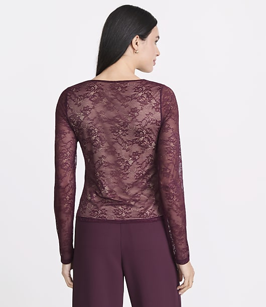 Petite LOFT Versa Stretch Lace Top