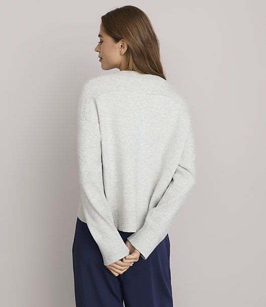 Lou & Grey Heathered Cozy Oversized V-Neck Sweater