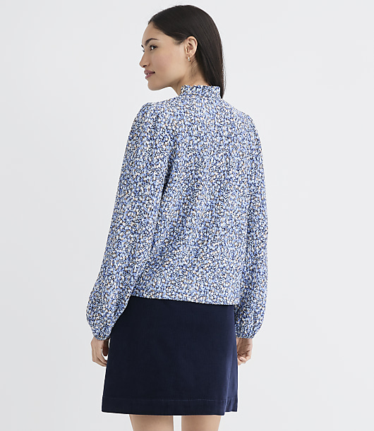 Garden Ruffle Split Neck Top