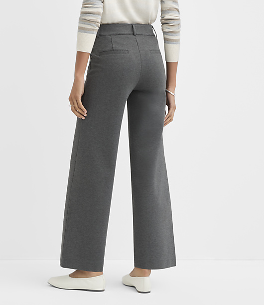 Palmer Wide Leg Pants in Heathered Ponte