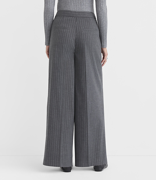 Foldover Wide Leg Pants in Stripe