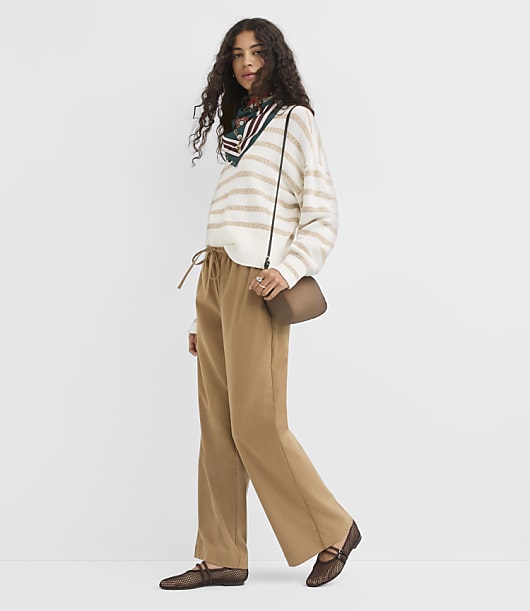 Striped Ribtrim Dolman Sweater