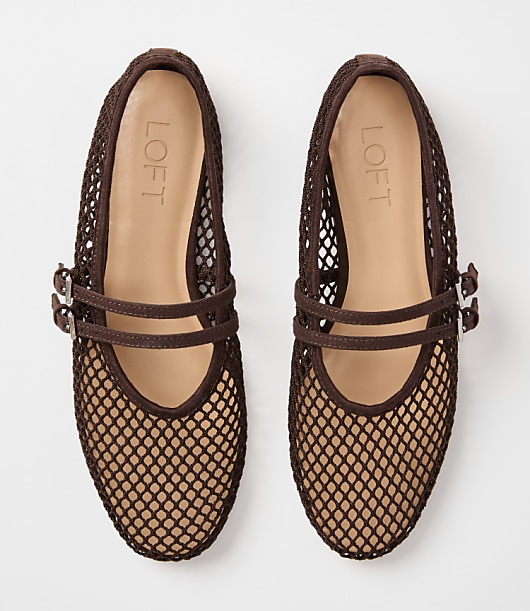 Double Buckle Mesh Flats