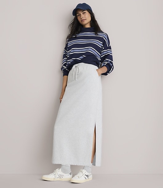 Lou & Grey Heathered Elite Fleece Maxi Pocket Skirt